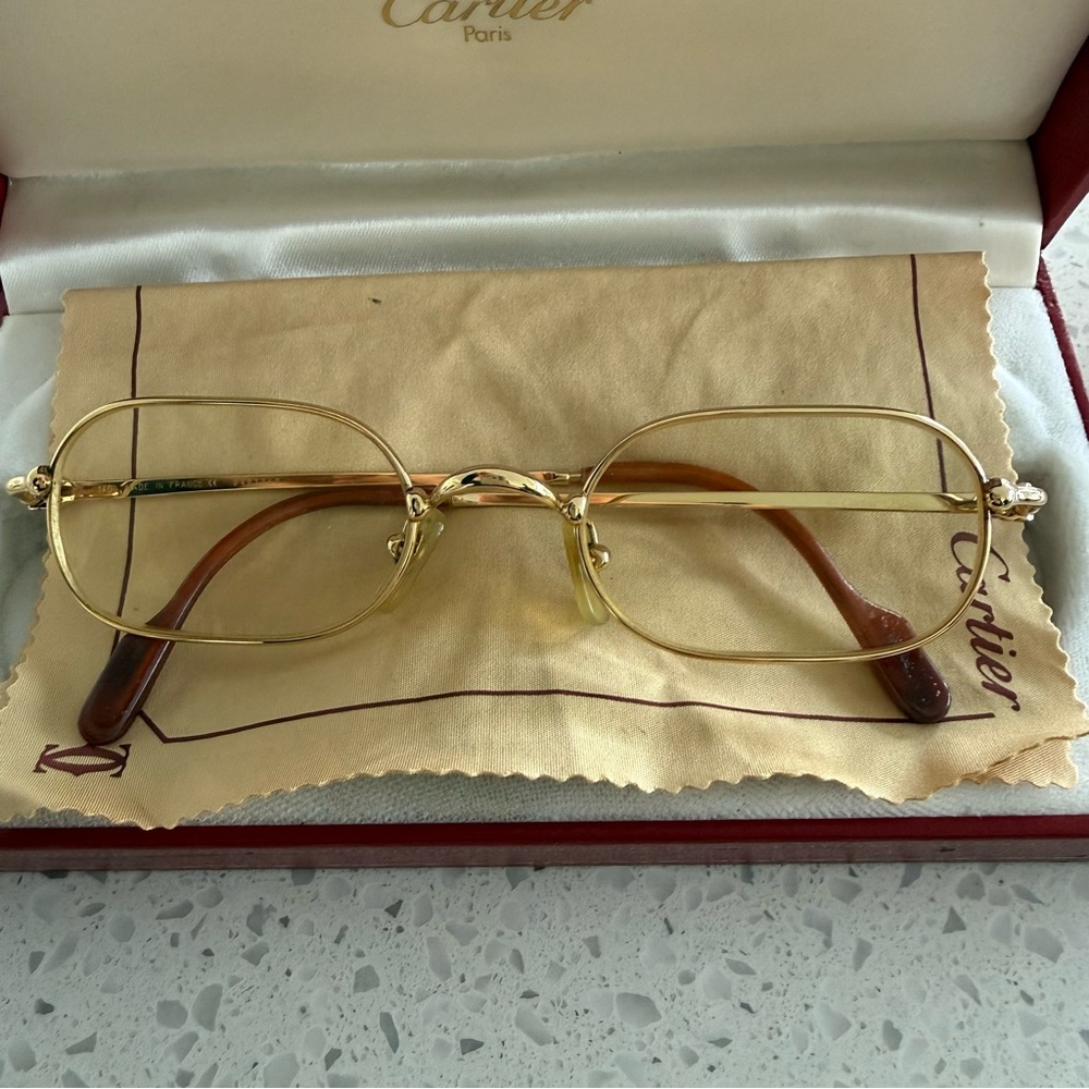 Authentic and Vintage Cartier Orfy Gold Glasses - Picture 2 of 8
